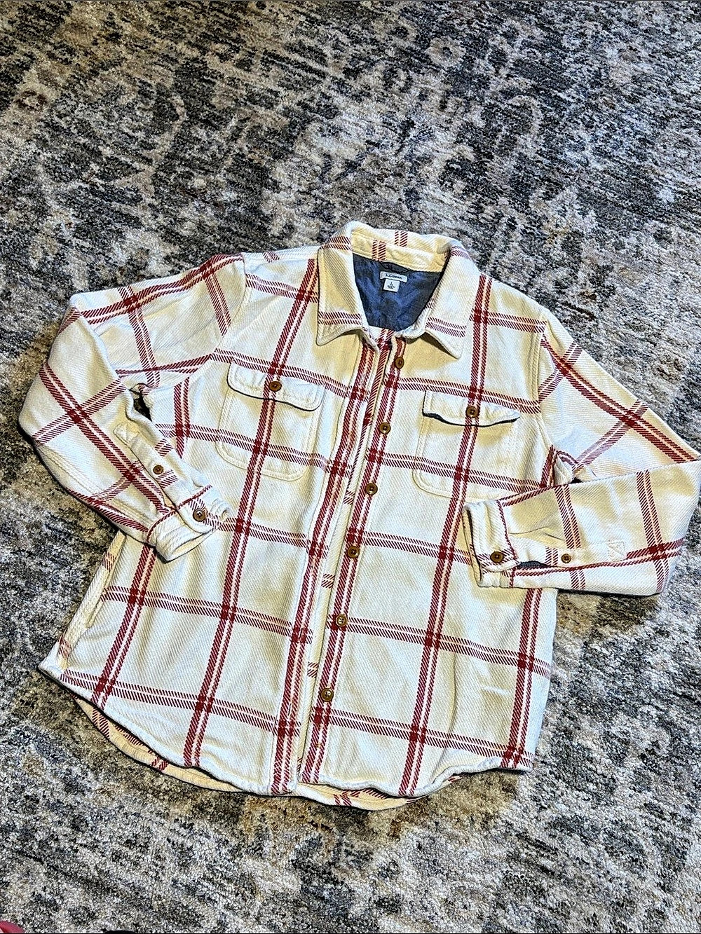 LL Bean Plaid Cotton Shirt Jacket Size Large